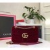 Gucci Bordeaux GG Marmont Small Velvet Shoulder Bag