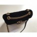 Gucci Black GG Marmont Small Velvet Shoulder Bag