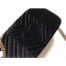 Gucci Black GG Marmont Small Velvet Shoulder Bag