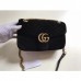 Gucci Black GG Marmont Small Velvet Shoulder Bag