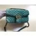 Gucci Green GG Marmont Small Velvet Shoulder Bag