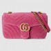 Gucci Pink GG Marmont Small Velvet Shoulder Bag