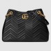 Gucci Black GG Marmont Medium Shopping Bag