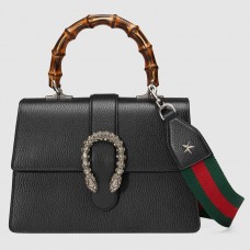 Gucci Black Dionysus Small Bamboo Top Handle Bag