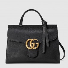 Gucci Black GG Marmont Small Top Handle Bag