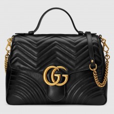 Gucci Black GG Marmont Small Top Handle Bags