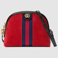 Gucci Red Ophidia Suede Small Shoulder Bag