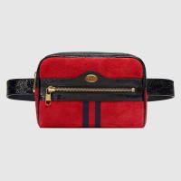 Gucci Small Ophidia Belt Bag In Red Suede Leather