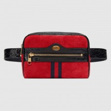 Gucci Small Ophidia Belt Bag In Red Suede Leather