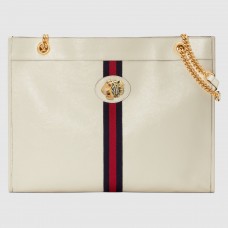 Gucci White Calfskin Rajah Large Tote