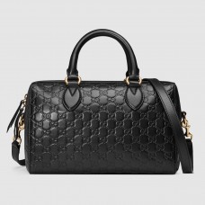 Gucci Black Signature Medium Top Handle Bag