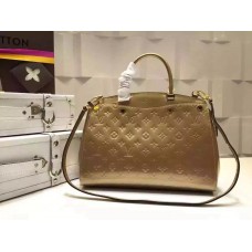 LOUIS VUITTON BREA MM Monogram Vernis Leather In gold