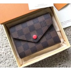 Louis Vuitton Damier Ebene Canvas Envelop Victorine Wallet N41659 Red