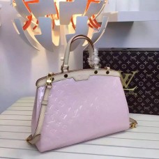 LOUIS VUITTON BREA MM Monogram Vernis Leather In ballerina pink