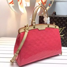 LOUIS VUITTON BREA MM Monogram Vernis Leather In rose pink