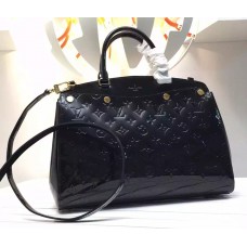 LOUIS VUITTON BREA MM Monogram Vernis Leather In NOIR