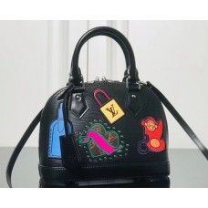 Louis Vuitton Patches Stickers Epi Alma BB Bag M52481 Black 2019