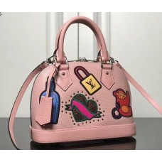 Louis Vuitton Patches Stickers Epi Alma BB Bag M52481 Pink 2019