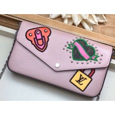 Louis Vuitton LV Stories Epi Leather Pochette Félicie Bag M63726 Pink 2019