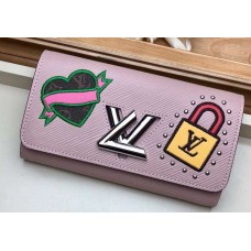 Louis Vuitton LV Stories Epi Leather Twist Wallet M63456 Pink 2019