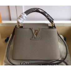 Louis Vuitton Capucines Mini Bag Python Handle Galet