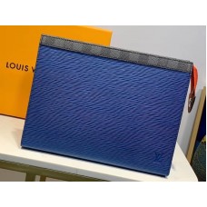 Louis Vuitton Pochette Voyage MM Bag Epi Leather M62912 Blue