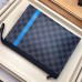 Louis Vuitton Pochette Voyage MM Bag Damier Graphite Canvas N64444 Blue Stripe