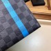 Louis Vuitton Pochette Voyage MM Bag Damier Graphite Canvas N64444 Blue Stripe