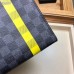 Louis Vuitton Pochette Voyage MM Bag Damier Graphite Canvas N60107 Yellow Stripe