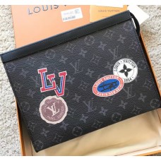 Louis Vuitton Pochette Voyage MM Bag Monogram Eclipse Canvas LV League 2018