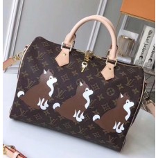 Louis Vuitton Monogram Canvas Speedy Bandoulière 30 Bag M41112 Shiba Dog 2018