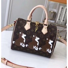 Louis Vuitton Monogram Canvas Speedy Bandoulière 25 Bag M41113 Shiba Dog 2018