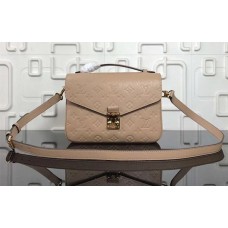 Louis Vuitton Pochette Metis Monogram Empreinte Leather Bag M44245 Beige