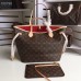 Louis Vuittom Monogram Canvas Neverfull MM Bag red