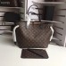 Louis Vuittom Monogram Canvas Neverfull MM Bag beige with black piping