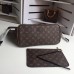 Louis Vuittom Monogram Canvas Neverfull MM Bag beige with black piping