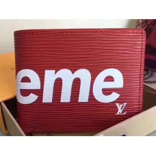 Louis Vuitton Supreme X Epi Wallet Red 2017