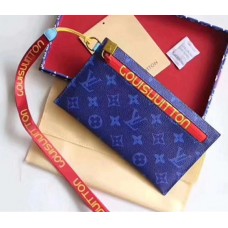 Louis Vuitton Pouch Clutch Small Bag Monogram Canvas Blue/Red Spring Summer 2018