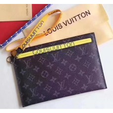Louis Vuitton Pouch Clutch Large Bag Monogram Canvas Yellow Spring Summer 2018