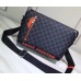 Louis Vuitton Damier Cobalt Canvas Discovery Messenger PM Bag Orange Logo 2019