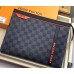 Louis Vuitton Damier Cobalt Canvas Pochette Voyage MM Bag N60241 Orange Logo 2019