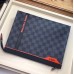 Louis Vuitton Damier Cobalt Canvas Pochette Voyage MM Bag N60241 Orange Logo 2019