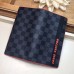 Louis Vuitton Damier Cobalt Canvas Brazza Wallet Orange Logo 2019