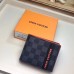 Louis Vuitton Damier Cobalt Canvas Multiple Wallet Orange Logo 2019