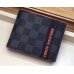 Louis Vuitton Damier Cobalt Canvas Multiple Wallet Orange Logo 2019