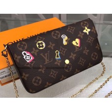 Louis Vuitton Love Lock Monogram Canvas Pochette Felicie Bag M63999 2019