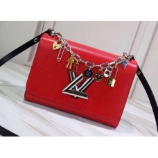 Louis Vuitton LV Love Lock Charms Epi Leather Twist MM Bag Red 2019