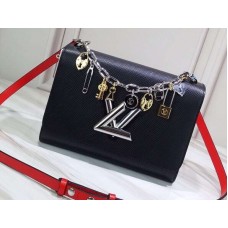 Louis Vuitton LV Love Lock Charms Epi Leather Twist MM Bag M52894 Noir 2019