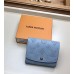 Louis Vuitton Mahina Leather Iris Compact Wallet M67406 Bleu Horizon Pumpkin 2019