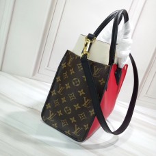 Louis Vuitton Twist Calfskin and Monogram Canvas On My Side Tote Bag M53824 Rouge Pirate 2019